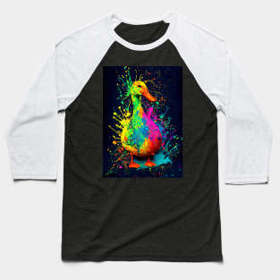 Splatter Paint Duck Baseball T-Shirt